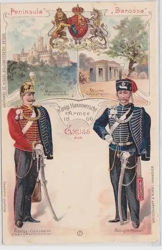 Lithographie Ak royale Armerie de Hanovre 1866