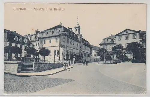 47063 Ak Ilmenau Marktplatz mit Rathaus um 1910