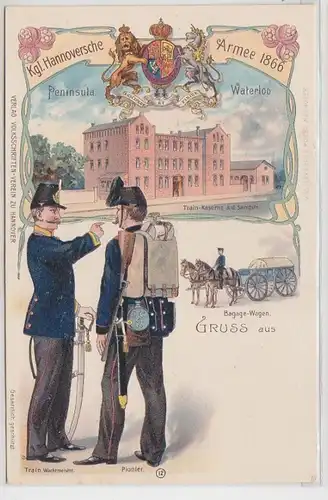 Lithographie Ak royale Armerie de Hanovre 1866