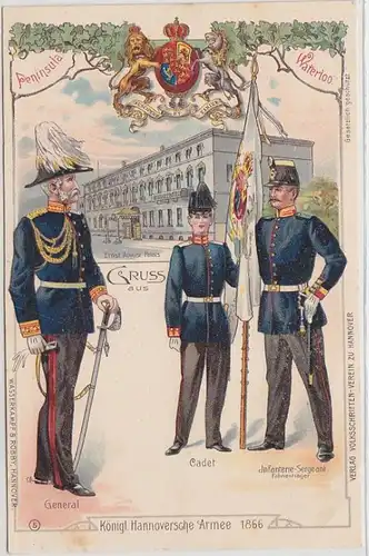 47051 Ak Lithographie königlich Hannoversche Armee 1866