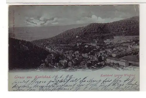 47012 Carte de la Lune Salutation de Karlovy Vary 1899