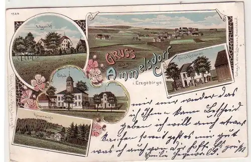 46944 Ak Lithographie Gruß aus Ammelsdorf im Erzgebirge 1915