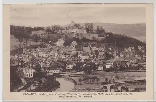 46928 Ak Kronach avec château et forteresse Rosenberg 1933