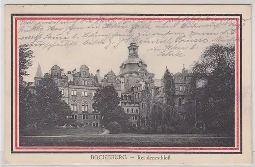 46915 Patriotika Ak Bückeburg Residenzschloß 1919