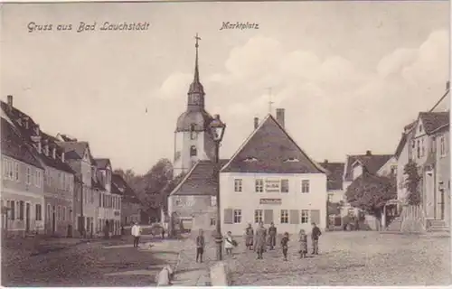 46853 Ak Gruß aus Bad Lauchstädt Marktplatz um 1910