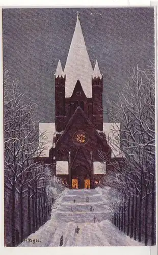 46840 Ak Halle a.S. Pauluskirche im Winter um 1910