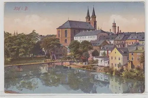 46836 Ak Hof in Bayern Stadt View vers 1910