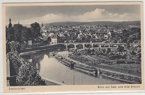 46828 Ak Sarrebruck Vue sur Sarre et ancien pont 1930