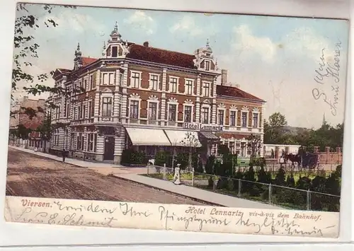 46821 Ak Viersen Hotel Lennartz vis-à-vis dem Bahnhof 1906