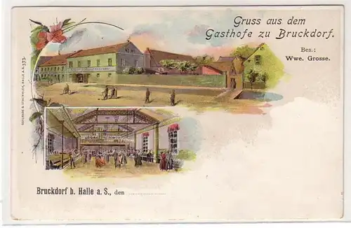 46809 Ak Gruß aus dem Gasthofe zu Bruckdorf um 1900