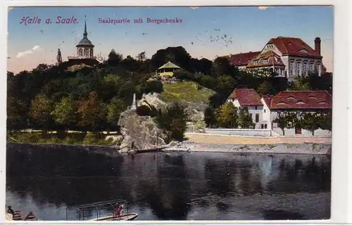 46757 Ak Halle a. Saale Saalepartie mit Bergschenke 1912
