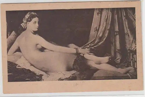 46738 Erotic Ak Femme Act, Ingres: "Odaliske reposant" vers 1930