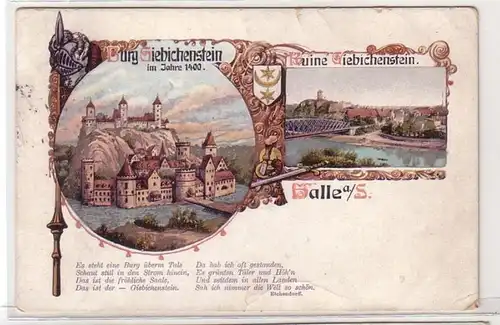 46714 Mehrbild Ak Halle a.S. Burg Giebichenstein 1909