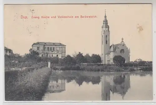 46669 Ak Dux Eglise et école populaire au Barbaratheich 1915