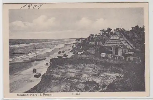 46635 Ak Seebad Horst in Pommern Strand um 1921