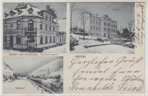 46629 Multi-image Ak Bockau Gasthof zum Reichsadel 1904