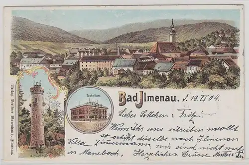 46613 Ak Lithographie Bad Ilmenau Technikum usw. 1904