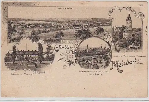 46593 Ak Lithographie Gruß aus Meisdorf am Harz 1905