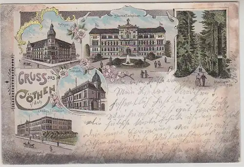 46592 Ak Lithographie Gruß aus Cöthen in Anhalt 1897
