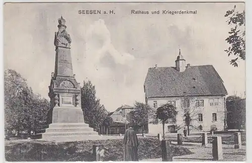 46548 Feldpost Ak Seesen Mairie & Monument aux guerriers 1916