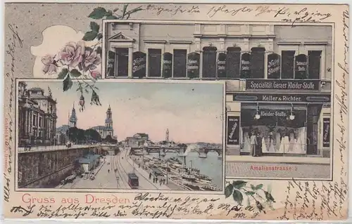 46538 Mehrbild Ak Gruß aus Dresden Kleidergeschäft 1906