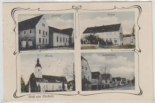 46532 Mehrbild Ak Gruß aus Merkwitz Gasthof usw. 1918