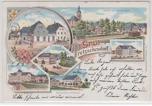 46519 Ak Lithographie Salutation de Pretzschendorf 1902