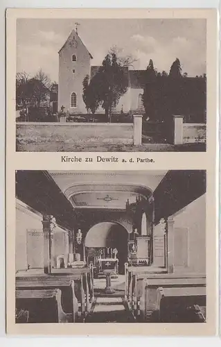 46512 Mehrbild Ak Kirche zu Dewitz an der Parthe um 1925