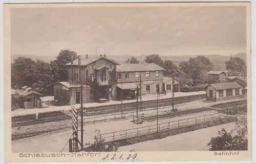 46501 Ak Schlebusch Manfort Bahnhof 1929