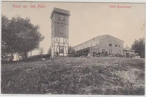 46484 Ak Gruß aus dem Harz Hotel Ravensberg 1914