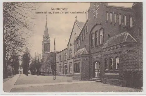 46442 Ak Neumünster Maison municipale gymnastique Église 1916