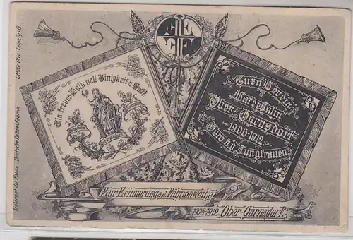46428 Ak Turnverein Ober-Garnsdorf Zur Erinnerung an die Fahnenweihe 1912