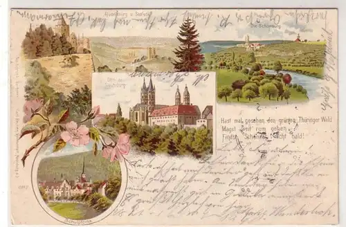 46415 Ak Lithographie Rudelsburg und Saaleck 1900