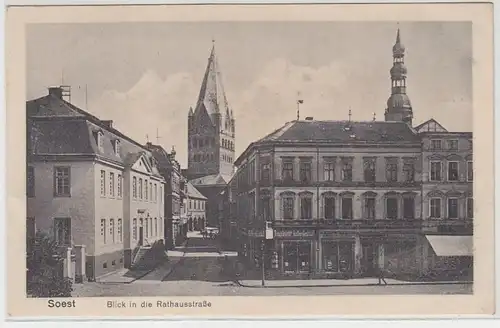 46384 Ak Soest Blick in die Rathausstrasse um 1910