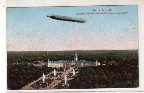 46346 Feldpost Ak Karlsruhe in B. Zeppelin Aérodrome 1915