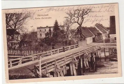 46336 Feldpost Ak Herrnstadt Partie Horlebrücke 1915