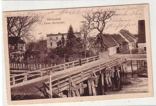 46336 Feldpost Ak Herrstadt Partie Horlebrücke 1915