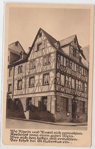 46322 Ak Coblence Maison de vin "Zum Hubertus" vers 1930