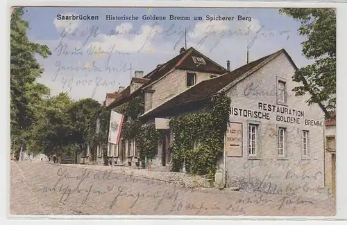 46311 Feldpost Ak Sarrebruck historique Bremm d'or 1914