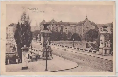 46305 Ak Munich Ludwigsbrücke 1921