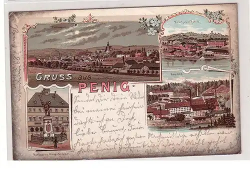 46231 Ak Lithographie Gruß aus Penig 1900
