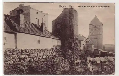 46196 Feldpost Ak Konitz Prusse occidentale mur de forteresse 1915