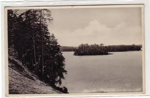 46188 Poste de terrain Ak Masuren Niedersee avec île royale 1940