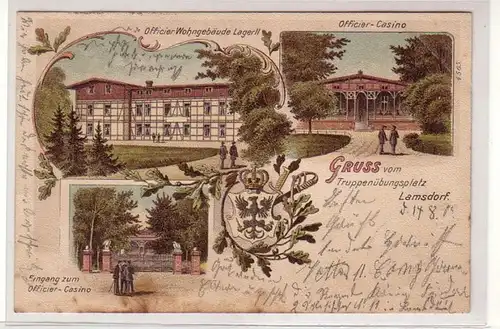 46180 Ak Lithographie Gruß aus Lamsdorf in Schlesien 1903