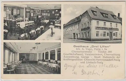 46144 Mehrbild Ak Penig Gasthaus "Drei Lilien" 1930