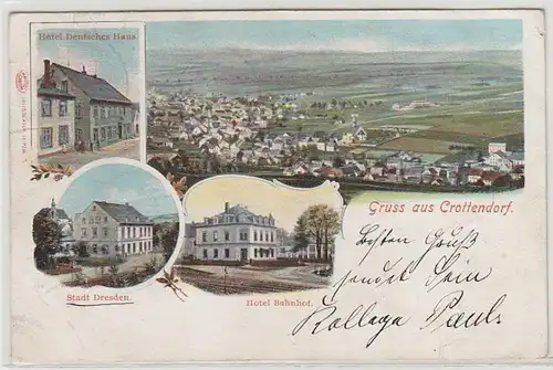 46137 Multi-image Ak Salutation de Crottendorf Hotel 1903
