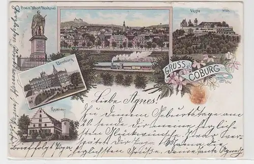 46118 Multi-image Ak Lithographie Salutation de Coburg 1899