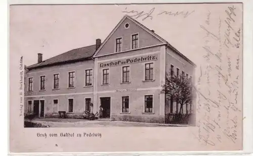 46067 Ak Gruß vom Gasthof zu Podelwitz 1904