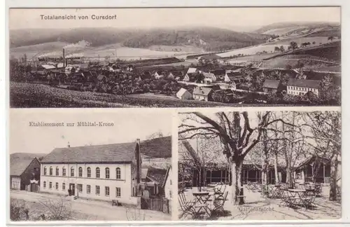 46054 Mehrbild Ak Totalansicht von Cursdorf 1915