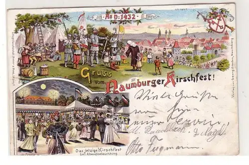 46037 Ak Litho Gruß vom Naumburger Kirschfest 1900